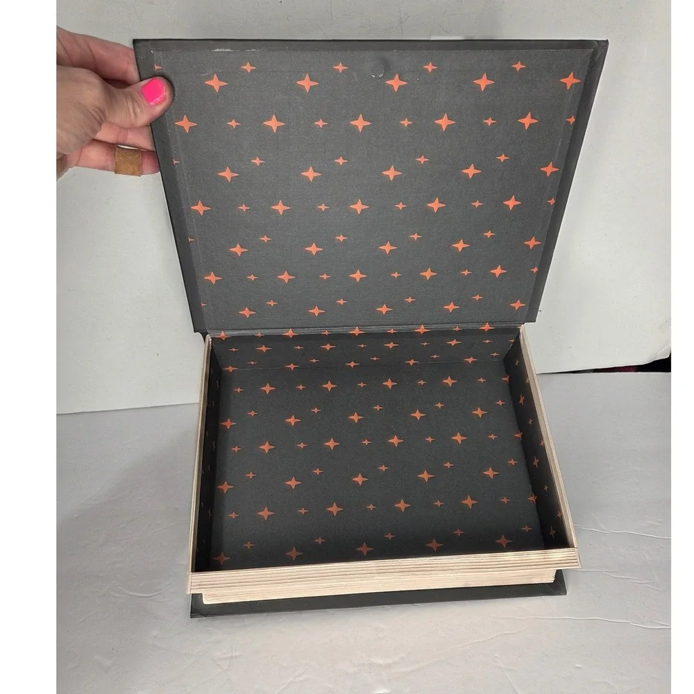 Halloween Witch Spells Decorative Faux Book Stack Storage Box